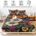 thumbnail image 5 of King Size Fitted Sheet Set - Vintage Flower 3 Piece Bedding Sets 16" Deep Pocket Fitted Sheet with 2 Pillowcases, Cottagecore Blooms Spring Botanical Brushed Microfiber Hotel Luxury Bed Sheets, 5 of 9