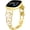 Gold/White, variant on REQO for Metal Bands, Compatible with Fitbit Versa 4/Versa 3/Fitbit Sense 2/Sense Band Smart Watch, Diamond Four Leaf Clover Stainless Watch Strap for Women