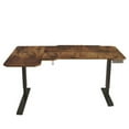 thumbnail image 1 of 59 in. Adjustable Brown & Black L-Shape Standing Desk, 1 of 1