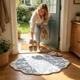 thumbnail image 5 of Blue Medallion Bathroom Rug 20x32 Inch, Non Slip Cotton Bath Mat, Soft Absorbent Floor Mat Carpet, Washable Entryway Kitchen Decorative Rug, 5 of 9
