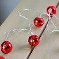 thumbnail image 2 of Northlight 8ct Battery Operated LED Jingle Bell with Star Cut-Outs Christmas Lights Red - Clear Wire, 2 of 3
