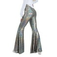 thumbnail image 3 of Sequins Flares Pants Glitter High Waist Bells Bottom Trousers Party Clubwear, 3 of 8
