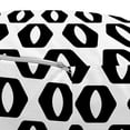 thumbnail image 3 of Black and White Pouf Cover with Zipper, Abstract Hexagons Concentric Mosaic Grid Forms Geometric Art Deco, Soft Decorative Fabric Unstuffed Case, 30" W X 17.3" L, Charcoal Grey, by Ambesonne, 3 of 5