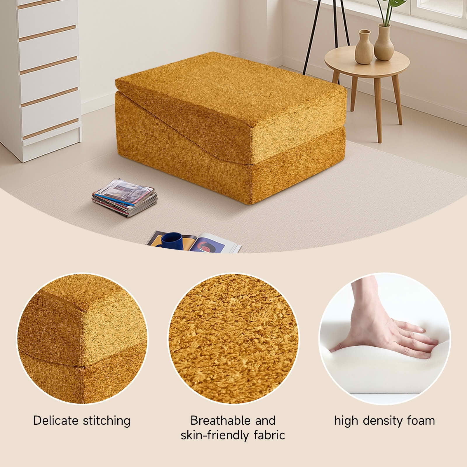 MAYEERTY High-Density Sponge Foldable Tatami Sofa Bed Multi-Use Lounge Chair No Assembly