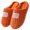 Orange Slippers for Women, variant on Letter Patch Stripe Furry Slipper Women Warm Casual Footwear Yellow 36