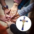 thumbnail image 6 of Metal Wall Crucifix Cross Jesus Religious Saint for Xmas Gifts Blue, 6 of 8