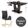 thumbnail image 4 of Sumdeal 5 Piece Dining Table Set, 63" Faux Marble Dining Room Table with 4 PU Leather Upholstered Chairs, Luxury Black Marble Kitchen Dining Table Set for Home Office Kitchen Dining Room Furniture, 4 of 11