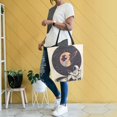 thumbnail image 4 of FORMRS Womens Canvas Tote Bag with Zipper Inner Pocket Shoulder Handbag, Space Record, 4 of 7