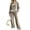 Khaki, variant on Women’s Velvet 2 Piece Loungewear Set Crew Neck Long Sleeve Loose Top & High Waist Wide Leg Pants Soft Velour Casual Tracksuit Outfit White L