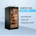 thumbnail image 5 of Cigar Climate Control Cabinet, Raching 230L Cigar Humidor Cabinet Wood Frame Cabinet with Constant Temperature and Humidity System, 5 Premium Canada Cedar Trays - Piano Paint Black, 5 of 9