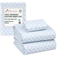 thumbnail image 4 of RUVANTI 100% Organic Cotton Sheets - Twin Sheet Set - 3 Piece Percale Weave Bedding, Crisp, Cooling & Breathable, Soft & Durable, 16" Deep Pocket, Hotel Quality Sábanas - Circle Imprint, 4 of 7