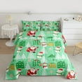 thumbnail image 2 of Feelyou Santa Claus Child Queen Comforter Set, Merry Christmas Bedding Sets, Kawaii Cartoon Cabin Snowman Reversible Bedding Comforter Set, Microfiber Bedroom Decor, 3pcs, 2 of 8