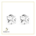 thumbnail image 7 of BEBERLINI Men Stud Earrings Cubic Zirconia Silver Stainless Steel Jewelry Square 6 mm, 7 of 7