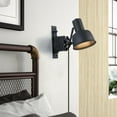 thumbnail image 4 of Modern Industrial Black Plug in Wall Sconces, Vintage Swing Arm Wall Lamp for Living Room, 4 of 5