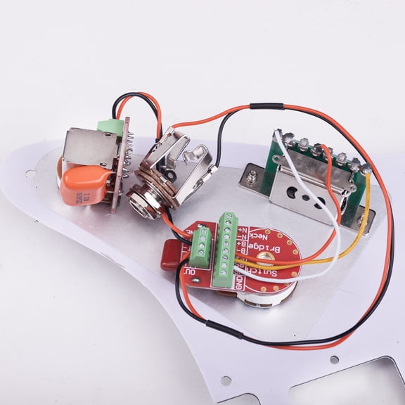 LOOKSEVEN Solderless HH Wiring Harness Treble bleed Circuit with Coil Splitting for 2 Humbucker Pickup Stratocaster