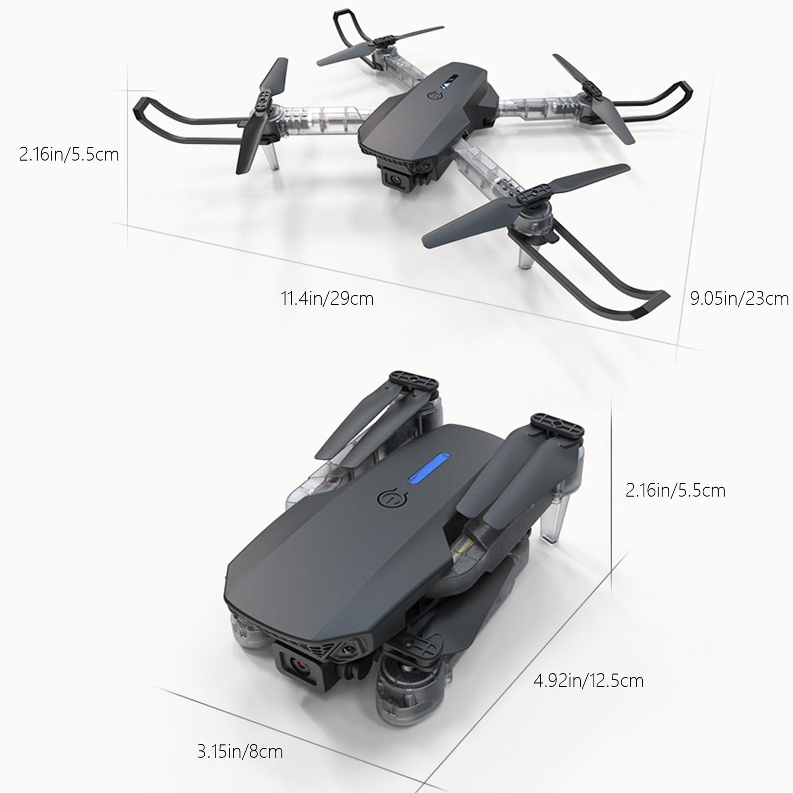 Drone with Camera for Beginners and Kids, Foldable RC Quadcopter with Dual HD Cameras, WiFi FPV Live Video, Altitude Hold