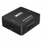 RCA to HDMI-Compatible converter 1080P Mini RCA Composite CVBS AV to HDMI-Compatible Video Audio Converter Adapter Supporting PAL/NTSC with USB Charge Cable for PC Laptop Xbox PS4 PS3 TV STB VHS VCR