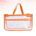 thumbnail image 4 of EVA Cosmetic Case for Women with Zipper Design Perfect for Home Use Orange Travel Toiletry Bag 1PC, 4 of 8