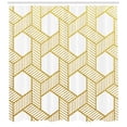 thumbnail image 3 of Ambesonne Geometric Shower Curtain, Entangled Stripes, 69"Wx84"L, Yellow and White, 3 of 3