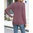 thumbnail image 3 of Long Sleeve Shirts for Women Tunic Tops Loose Fit Dressy Crew Neck Pullover Basic Sweaters Pale Pinkish Gray M, 3 of 8