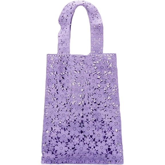 Kukuzhu Tote Bag for Women Large Shoulder Bag Hook Flower Hobo Bag Lace Handbag Knitted Bag Vintage Travel Shopping Purse