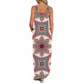 thumbnail image 4 of SMihono Robe Maxi Bohème d'Été pour Femmes Grande Taille Décontractée Col en V Sans Manches Imprimée Ample Robe Longue + Poche Robe de Plage, 4 of 6