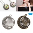thumbnail image 5 of Double Sided Moon Rotation Pendant Base Tray Round Glass Domes Jewelry DIY Tool Accessory, 5 of 5
