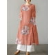 thumbnail image 5 of Vestido, Vestido vintage de manga larga para mujer con bolsillos Vestido informal suelto con estampa Abanopi Naranja/XX-grande, 5 of 7