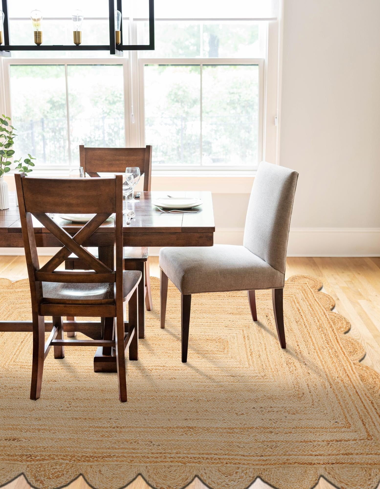 100% Natural Jute Rug – Sustainable, Handcrafted Rug for a Greener Home Size - 5 x 5 Feet Square (150 cm x 150 cm)