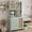 Green, variant on 71" Tall Kitchen Pantry Storage Cabinet, Farmhouse Buffet Cabinet with Microwave Stand, Drawer, 3 Adjustable Shelves & 3 Rattan Doors, for Kitchen, Dining Room