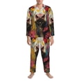 thumbnail image 3 of Balery Yellow Daisy Cow Pattern Pajama Sets for Men Long Sleeve 2 Piece Sleepwear Loungewear Sets Soft PJ's with Pockets Long Sleeve Comfy Pj Sets-Medium, 3 of 7