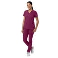 thumbnail image 5 of Adar Addition Go-Basic Scrub Set For Women - Slim V-Neck Scrub Top & Skinny Cargo Scrub Pants - A9200 - Wine - L, 5 of 7