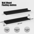thumbnail image 2 of Juego de 3 estantes flotantes RICHER HOUSE, montados en la pared, madera negra, 2 of 8