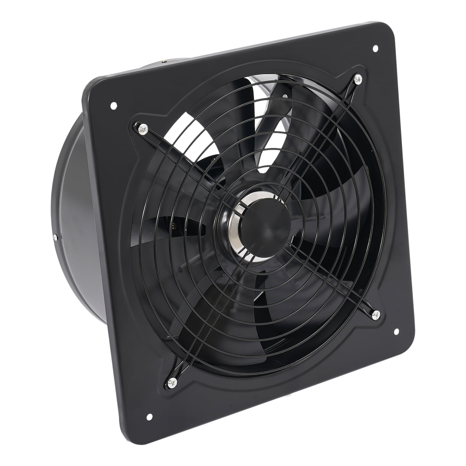 12'' 110V 125W Industrial Extractor Fan Air Blower Ventilation Exhaust Fan Low Noise Black Wall Mount 2800r/min 13.77*13.77*6.69in for Workshops, Basements, Warehouses
