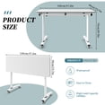 thumbnail image 4 of 2PCS Folding Conference Table with Wheels 47.2"L X15.7"W X29.5"H White Mobile Narrow Training Tables for Office, 4 of 9