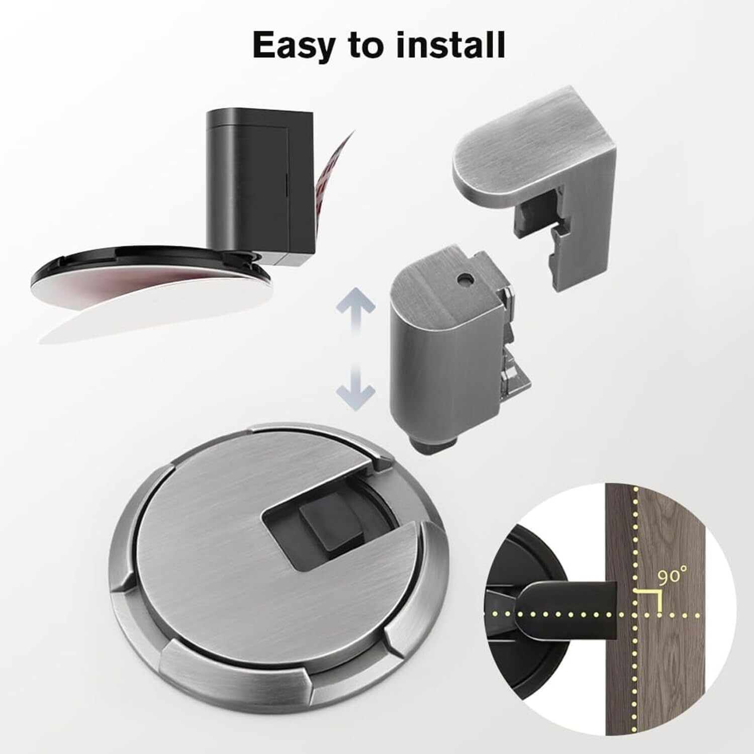 Mechanical Floor Door Stopper,Magnetic Door Stopper for Bottom of Door,Invisible Punch-Free Mechanical Silent Floor Door Stop,Windproof Door Stopper Indoor Heavy Duty Floor Door Stop (Brown)