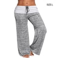 thumbnail image 4 of Toystoory Pantalones de Yoga con cordón para mujer de otoño, pantalones de pierna ancha a juego con empalme para correr y trotar para niñas, Uniforme atlético Gris L, 4 of 6