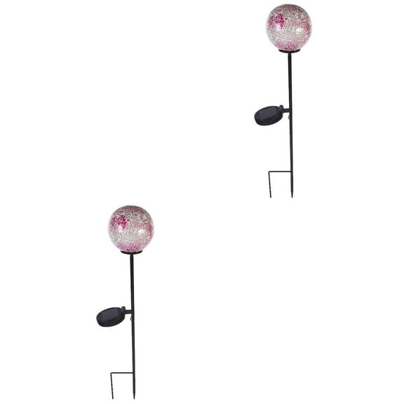 2 Count Solar Mosaic Decor Lamp Waterproof Lights for outside Powered