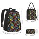 thumbnail image 2 of Disketp Monster Car Mochila Estampada de Gran Capacidad con Lonchera y Estuche, Set de 3 Piezas para Estudiantes, 2 of 7