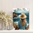 thumbnail image 2 of Qisvanset 12x16 Inch 2D Flat Framed Canvas Art, Psalm Coastal Sea Landscape Bible Verse Home Wall Art Poster Decor, 2 of 5