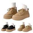 thumbnail image 4 of AUDeals Women's Canvas Shoes, Low Top Lace Up Platform Sneakers with Lightweight Comfort, Casual Walking Tennis Style, 4 of 8