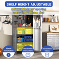 thumbnail image 6 of Hassch Metal Storage Cabinet with Wheels, 71 inch Tall Rolling Garage Cabinet with Adjustable Shelves, Lockable Tool Cabinet with 2 Doors, Modern File Cabinet for Home, Office, Shop, Black & Gray, 6 of 8