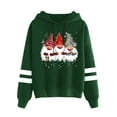 thumbnail image 1 of Bellella Chandail à Capuche pour Femmes Imprimé de Noël Manches Longues Décontracté Colorblock Vert Foncé S, 1 of 2