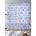 thumbnail image 4 of Spring Floral Sheer Curtains 96 Inches Long 2 Panels Set, Window Sheer Curtains for Living Room/Bedroom, Retro Flowers Leaves Botanical Light Blue Light Filtering Rod Pocket Curtain 52''x96''x2, 4 of 8