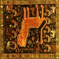 thumbnail image 1 of Ahgly Company Indoor Square Animal Yellow Traditional Area Rugs, 8' Square, 1 of 4