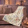 thumbnail image 6 of Vintage Floral Pattern Pink Peonies Wildflowers, Cozy Friendship Quote Scene, Warm Flannel Blanket for Living Room and Reading Nook, Art Lovers Thanksgiving Gift, Artistic Home Decor, 6 of 9