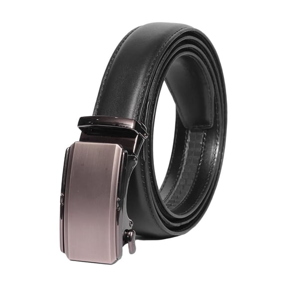 ZanderUS Men's Genuine Leather Ratchet Belt, Automatic Slide Buckle, Trim-to-Fit Dress Belt