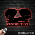 thumbnail image 2 of Craftnamesign Custom Airplane Glasses Metal Wall Art LED Light, Pilot Name Sign, Airplane Decor, 2 of 5