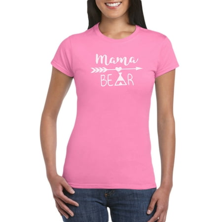 Mama Bear Indian Graphic T-Shirt Gift Idea for Women - Birthday Present For Mother, Funny Gag for New Mom, Baby Shower, Newborn