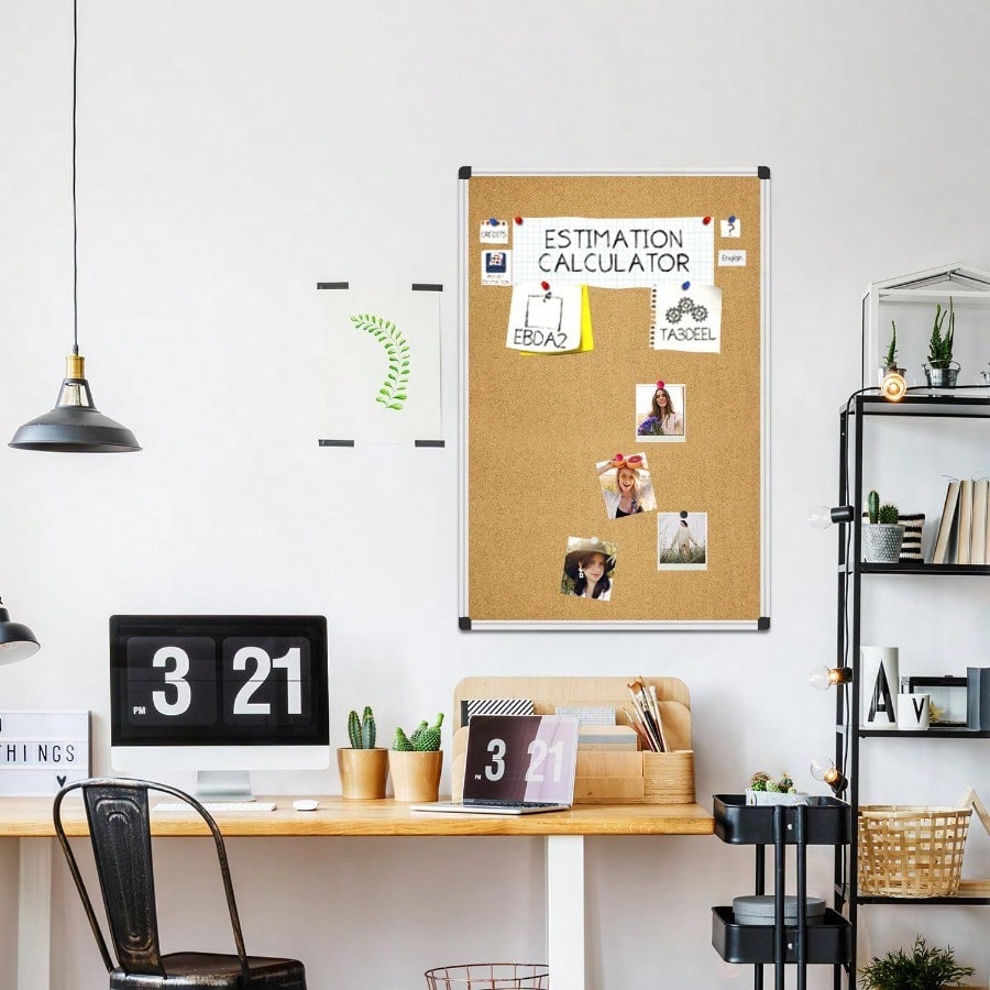XBoard Cork Board 36 x 24 Notice Cork Bulletin Board Corkboard with Aluminum Frame and Push Pins for Display